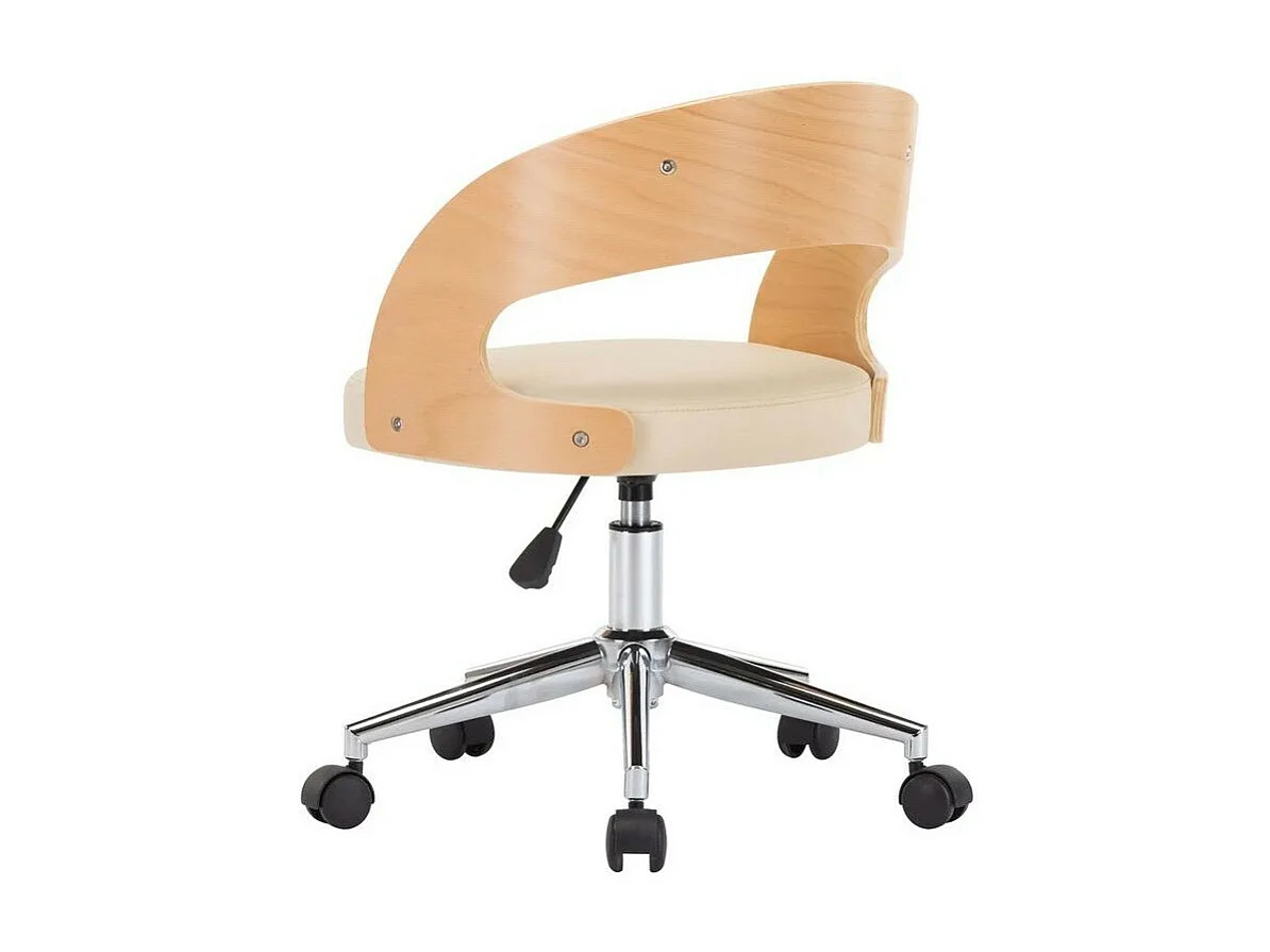 Chaise simili cuir beige et bois clair Esinn - Lot de 2