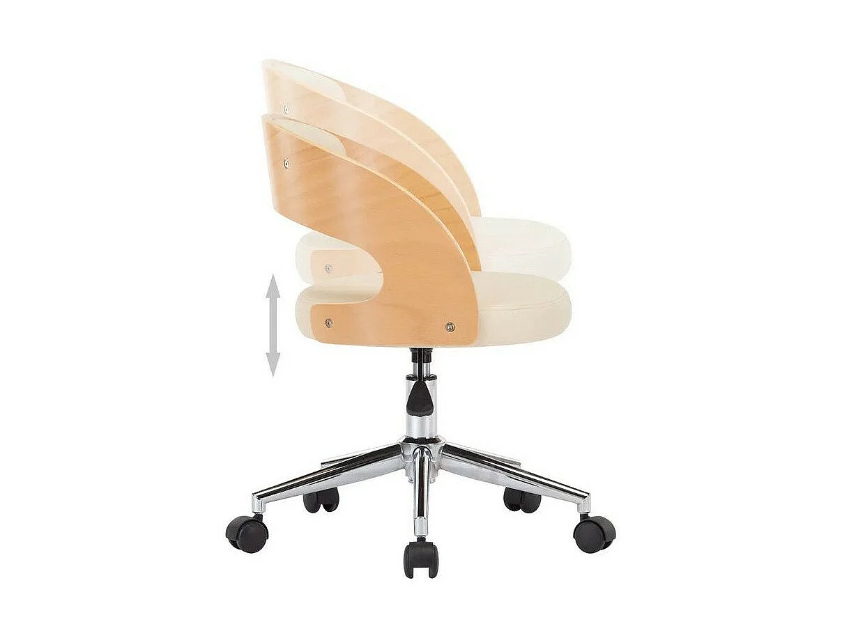 Chaise simili cuir beige et bois clair Esinn - Lot de 2