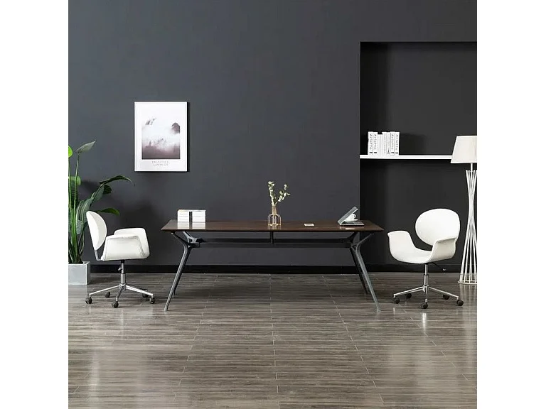 Eetkamerstoel draaibaar kunstleer wit