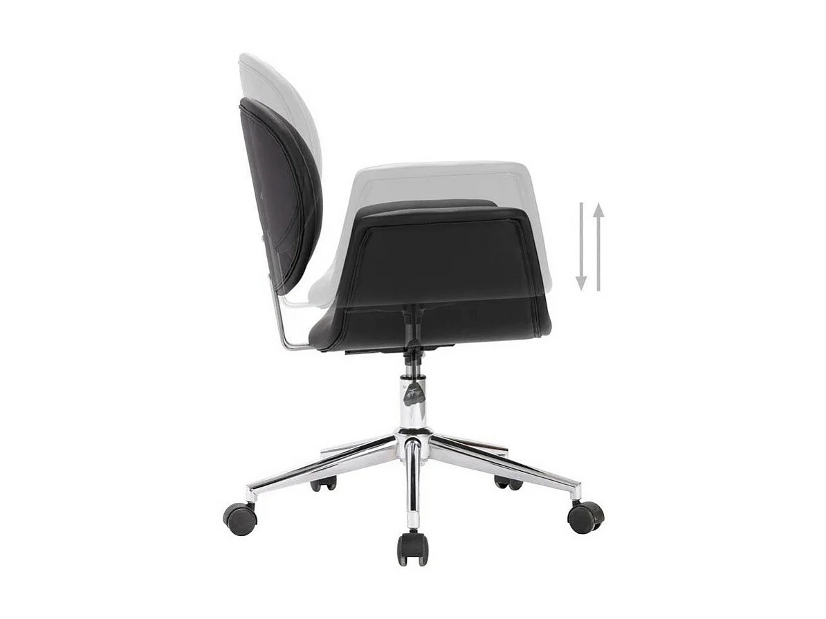 Chaise simili cuir noir et pieds métal chromé Eris - Lot de 2