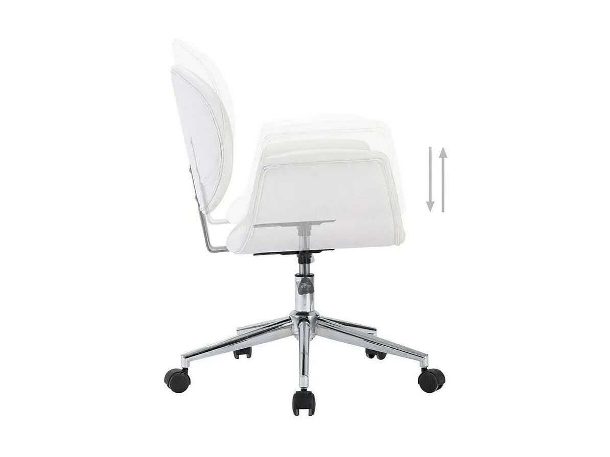 Chaise simili cuir blanc et pieds métal chromé Eris - Lot de 2