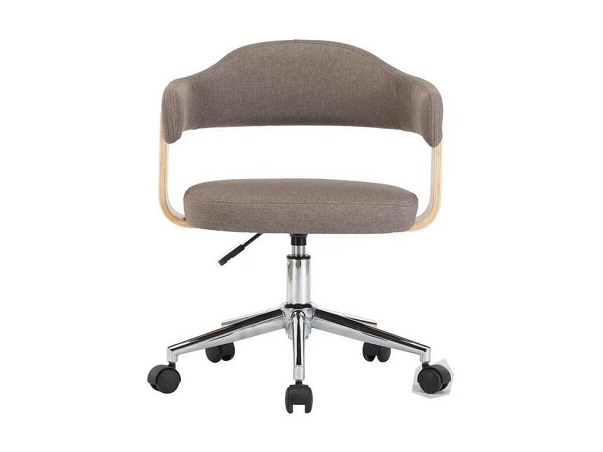 Chaise pivotante tissu taupe et bois clair Saden