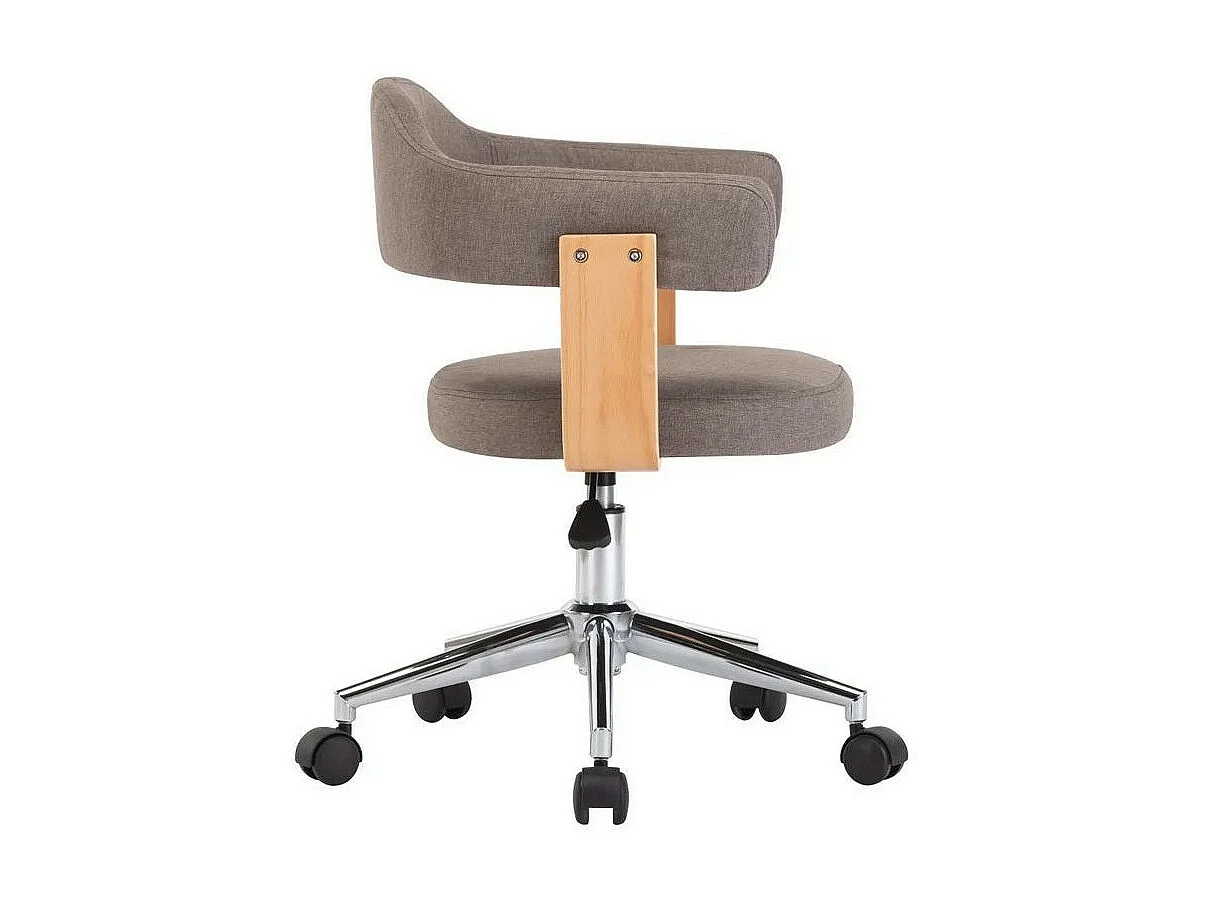 Chaise pivotante tissu taupe et bois clair Saden
