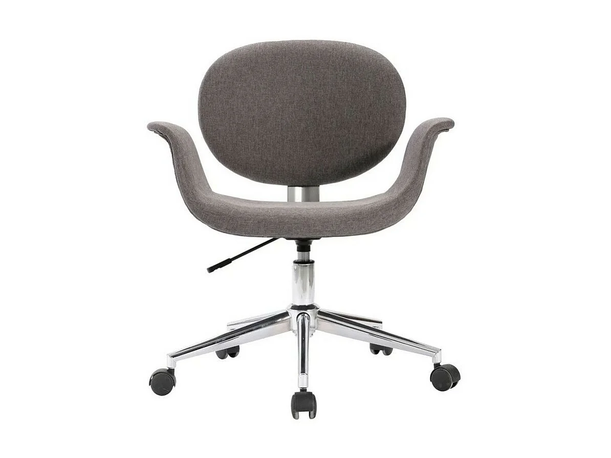 Chaise tissu gris clair et pieds métal chromé Eris - Lot de 2