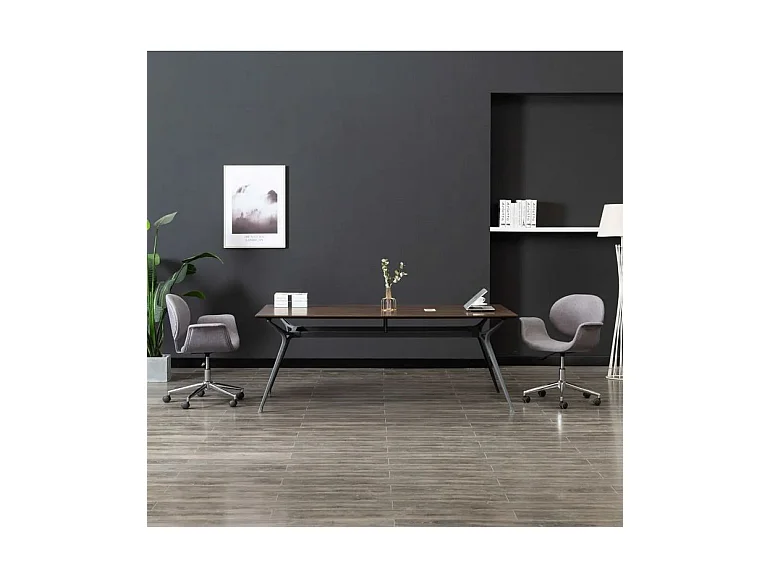 Chaise tissu gris clair et pieds métal chromé Eris - Lot de 2