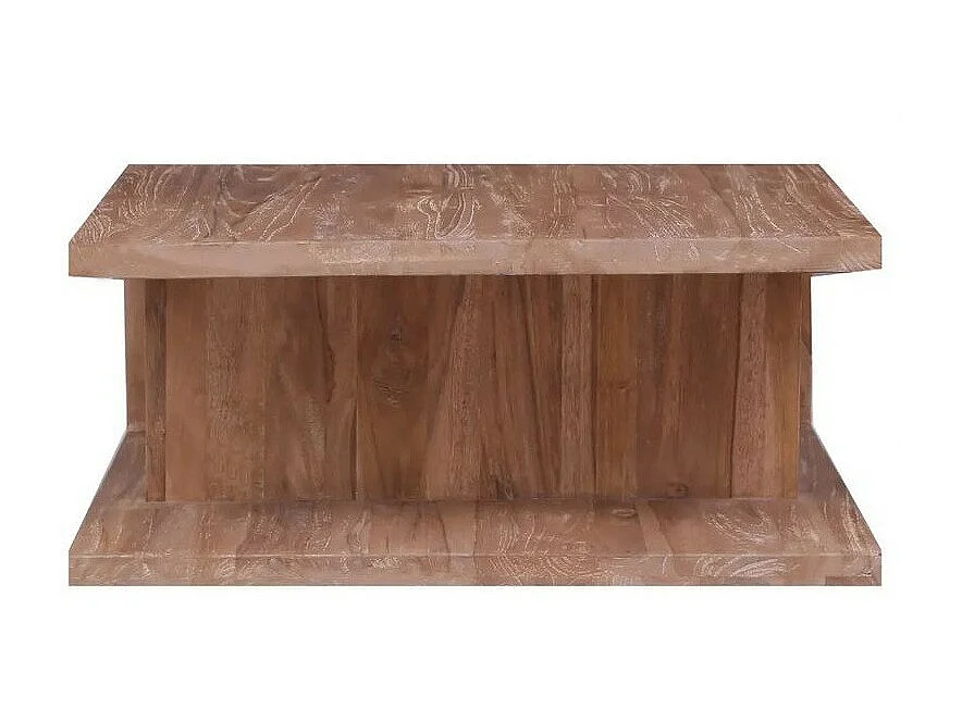 Table basse carrée teck massif foncé Yfona