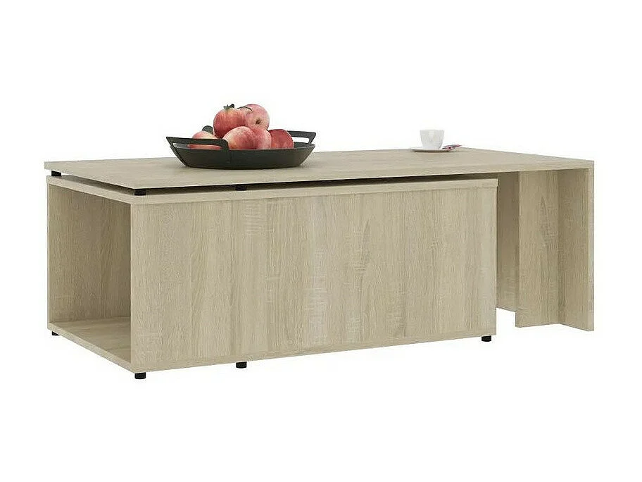 Table basse modulable bois chêne sonoma clair Etif
