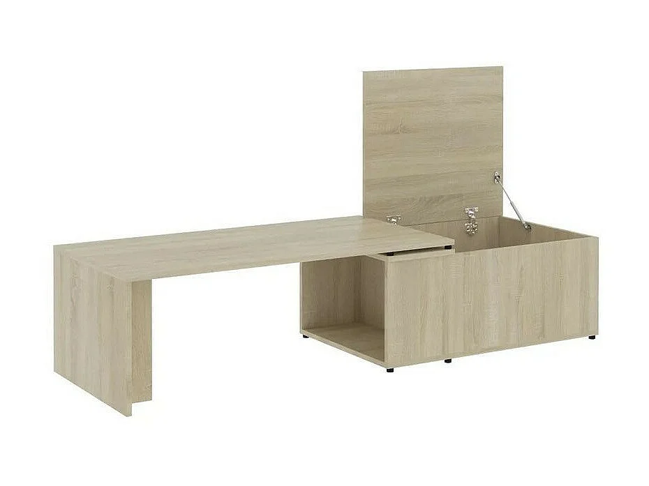 Table basse modulable bois chêne sonoma clair Etif