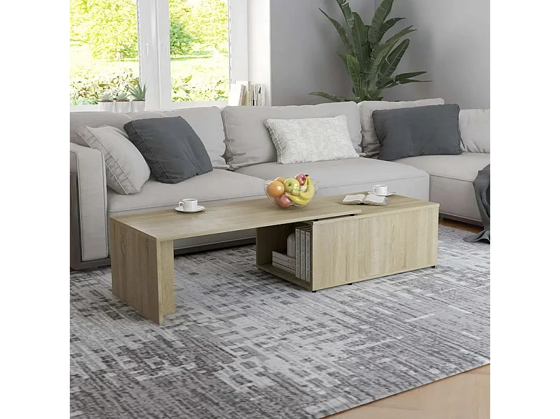 Table basse modulable bois chêne sonoma clair Etif