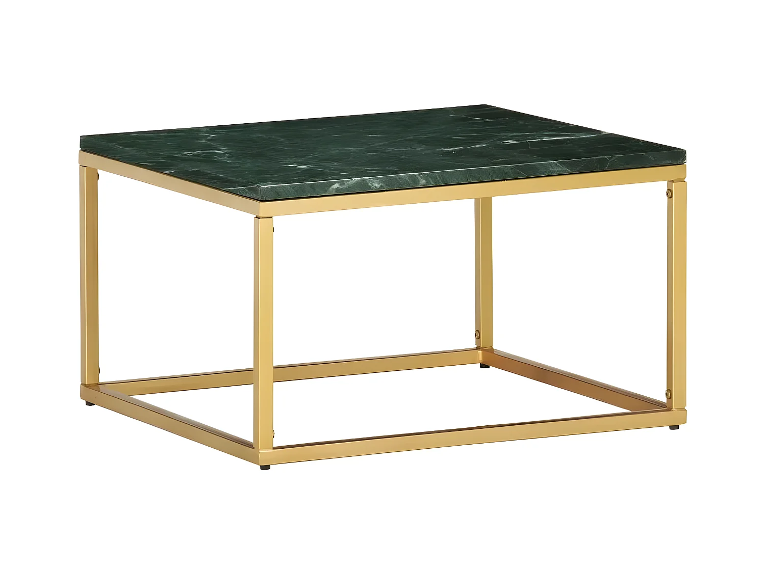 Salontafel 60x60x35 cm echt steen met marmeren textuur groen