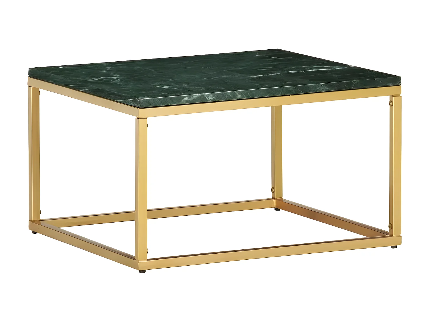 Salontafel 60x60x35 cm echt steen met marmeren textuur groen