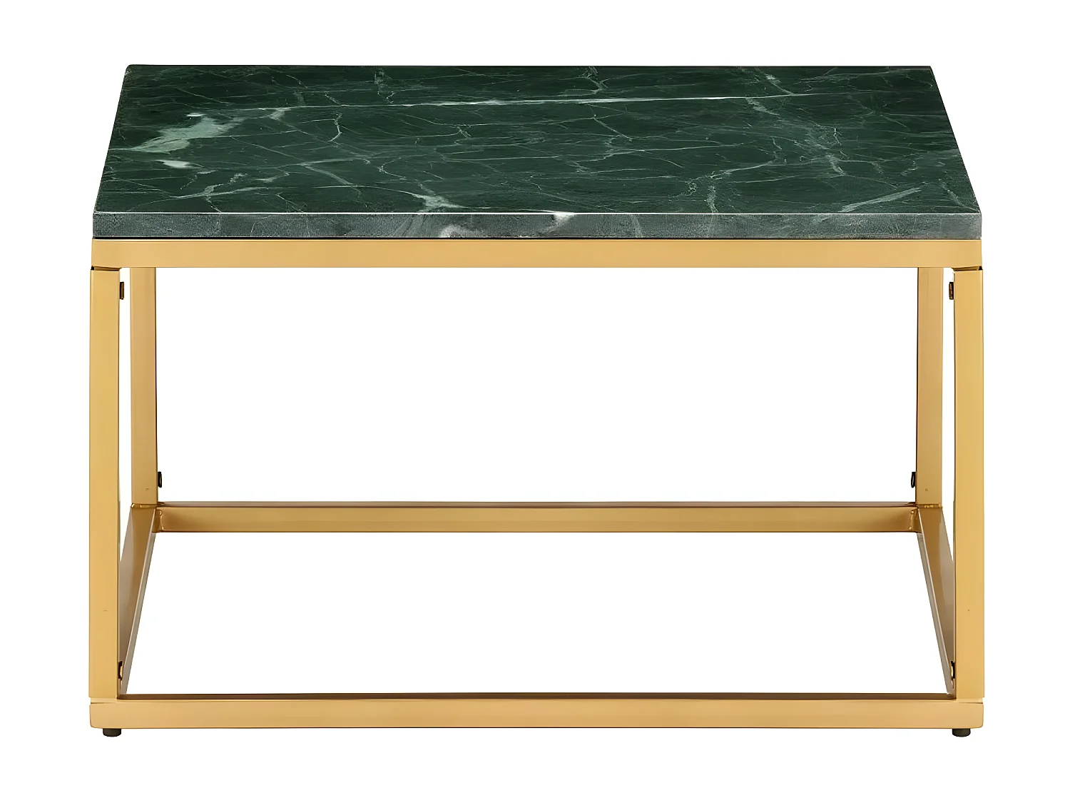 Salontafel 60x60x35 cm echt steen met marmeren textuur groen