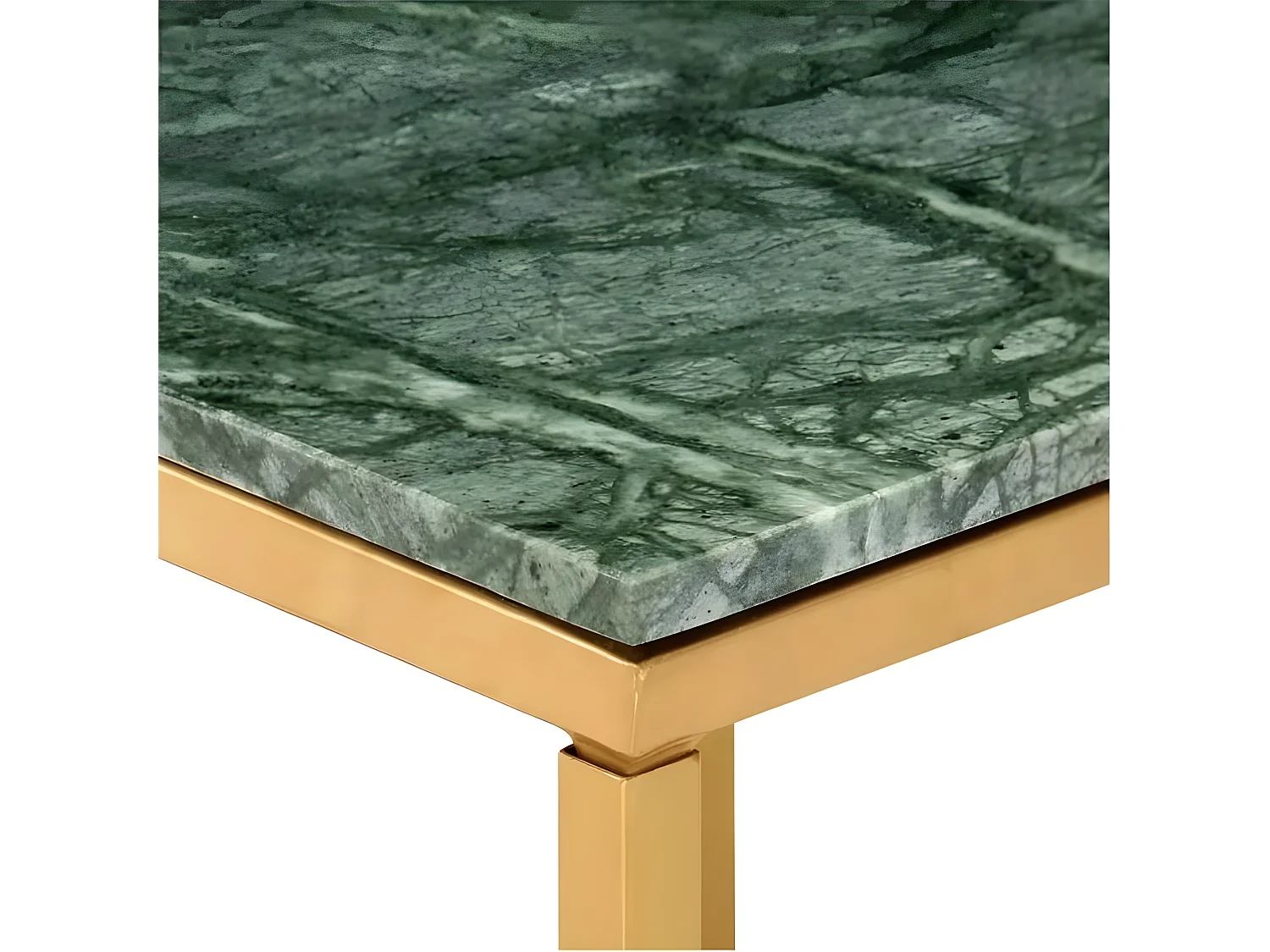 Salontafel 60x60x35 cm echt steen met marmeren textuur groen