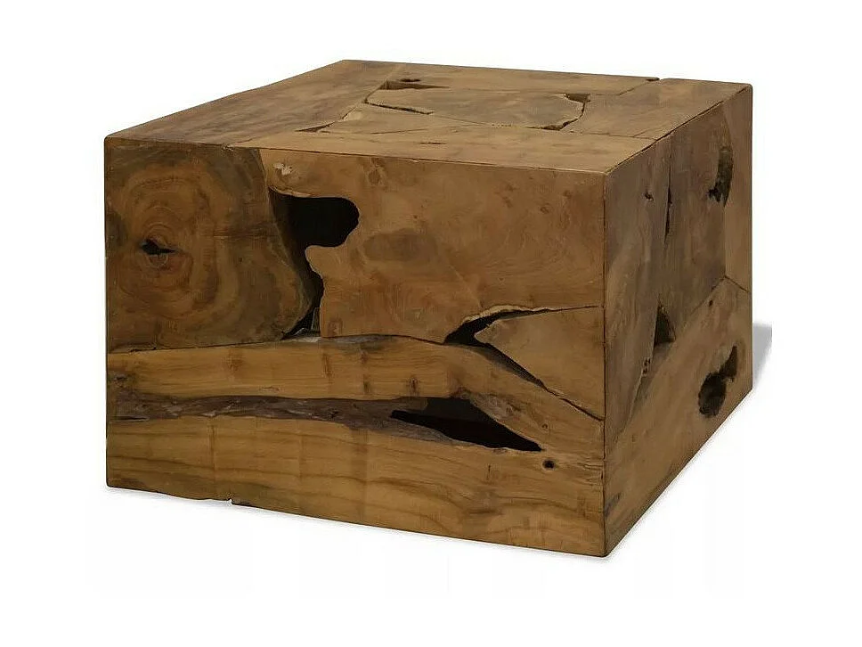 Table basse carrée teck massif foncé Labani