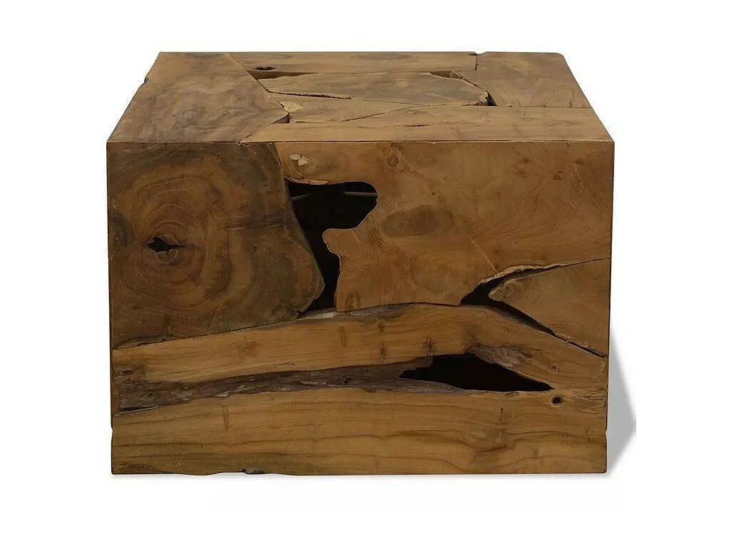 Table basse carrée teck massif foncé Labani