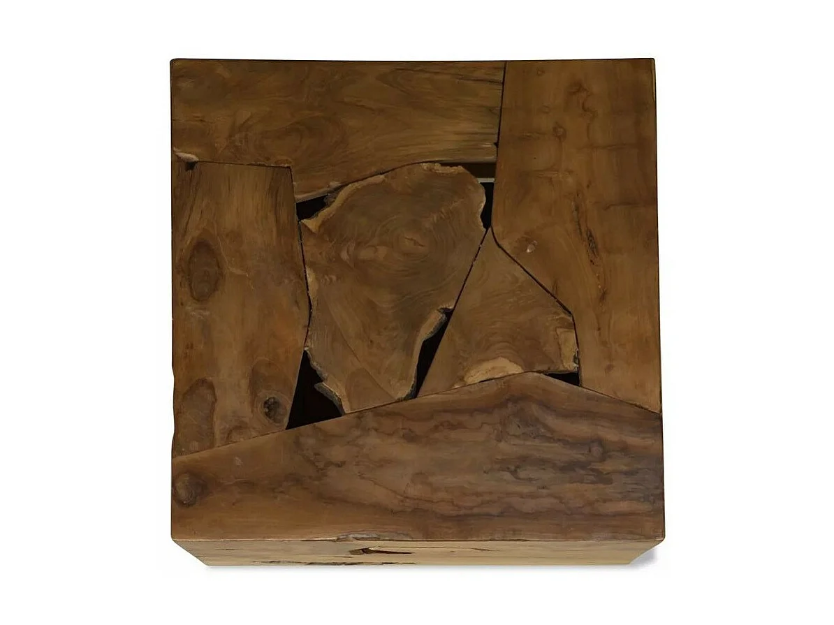 Table basse carrée teck massif foncé Labani