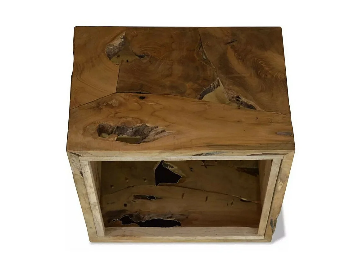 Table basse carrée teck massif foncé Labani