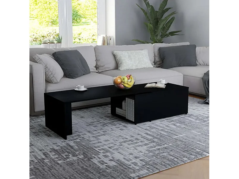 Table basse modulable bois noir Etif