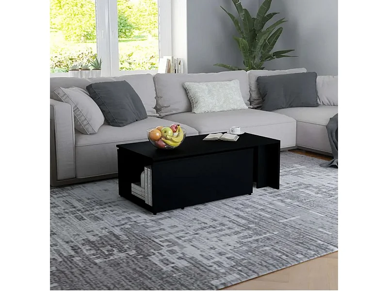 Table basse modulable bois noir Etif