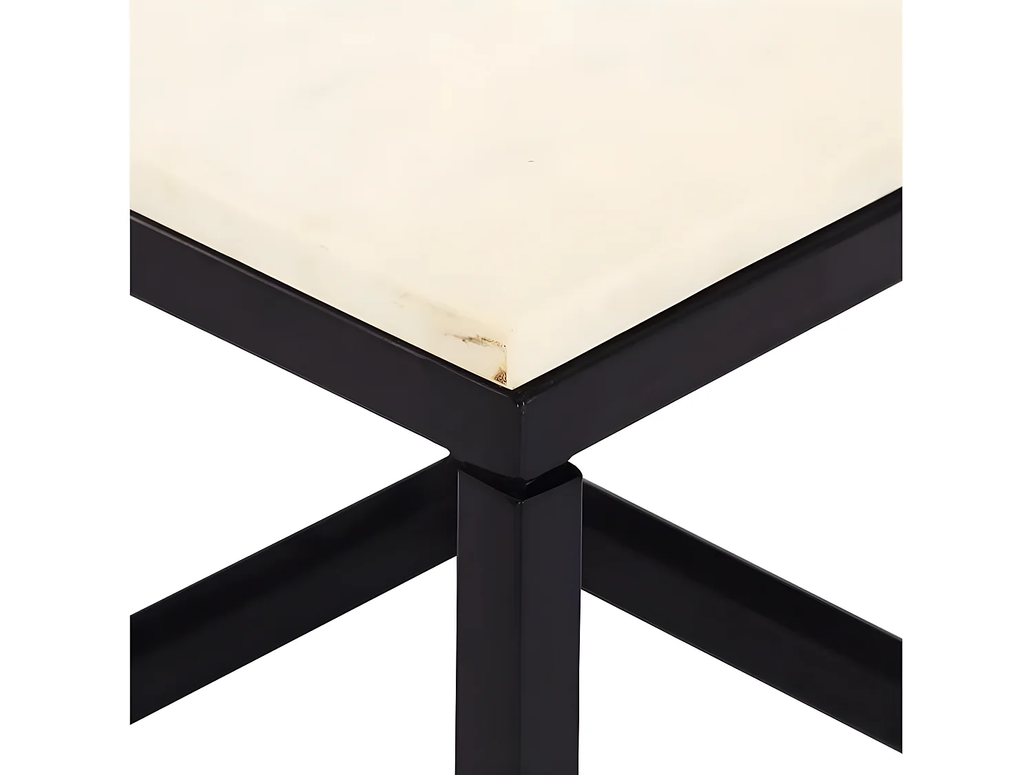 Mesa de centro piedra real textura de mármol blanco 60x60x35 cm