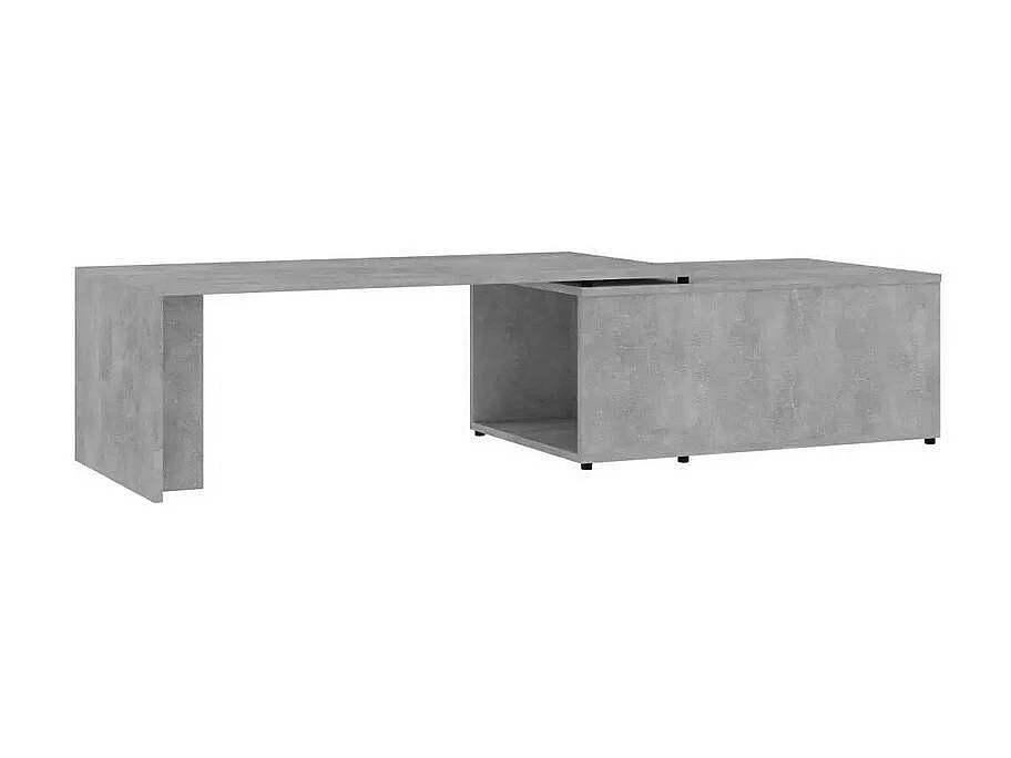 Table basse modulable bois gris effet béton Etif