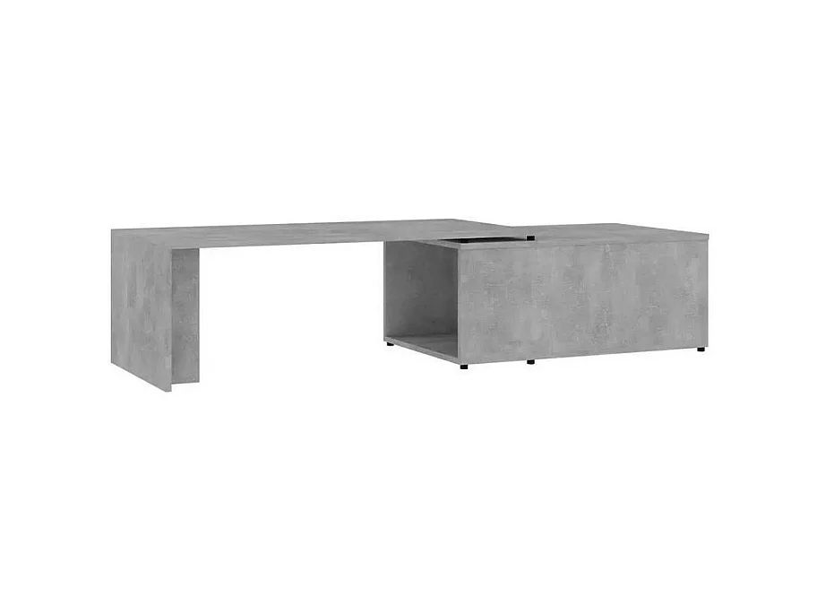 Table basse modulable bois gris effet béton Etif