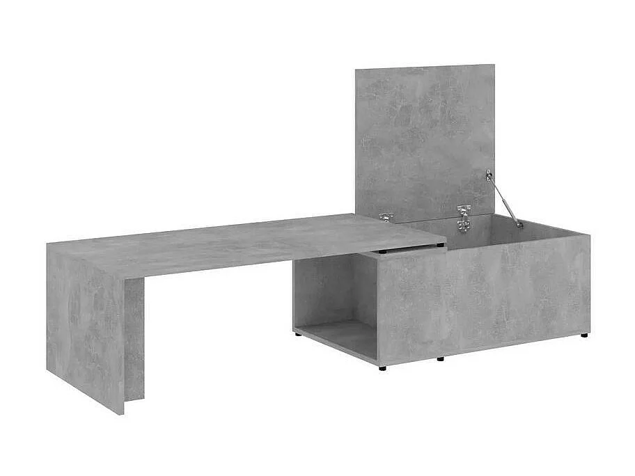Table basse modulable bois gris effet béton Etif