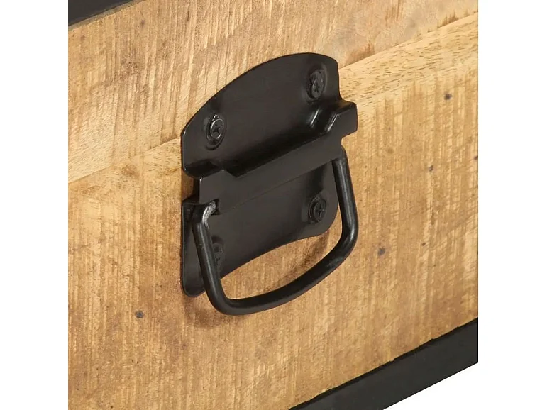 Table basse sur roulettes manguier massif clair Hirao