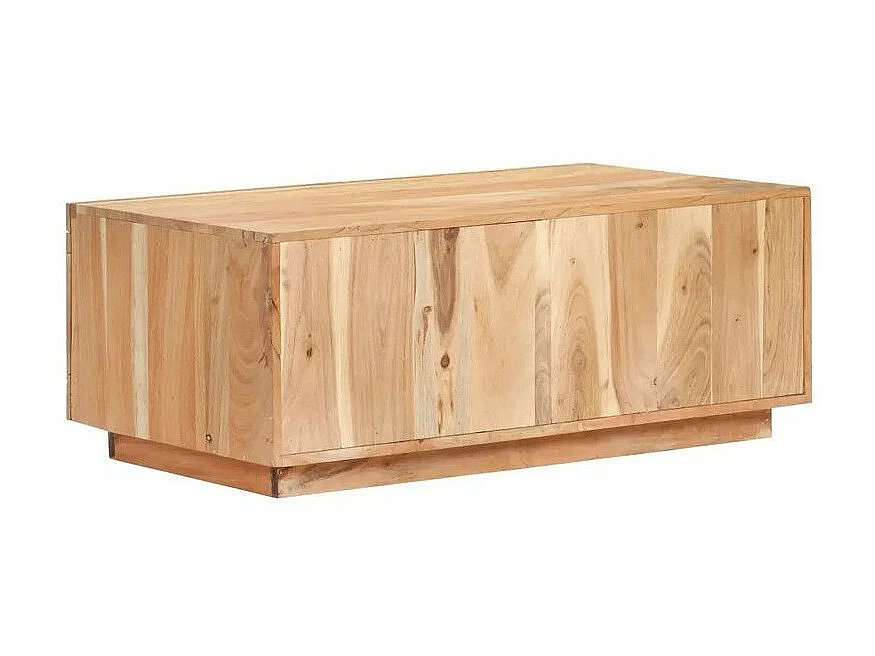 Table basse 2 tiroirs bois de récupération clair Mooth 90cm