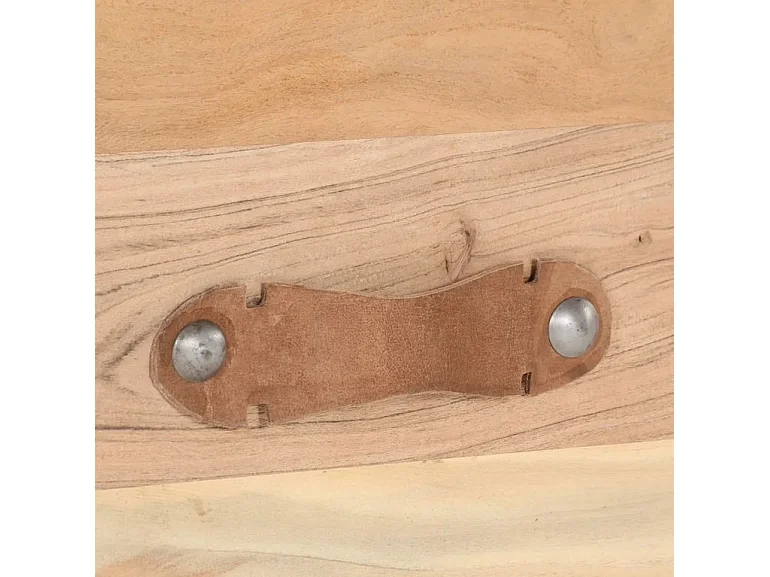 Table basse 2 tiroirs bois de récupération clair Mooth 90cm