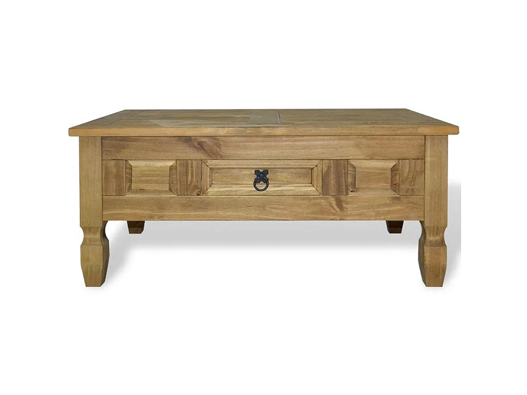 Table basse pin massif naturel Mexica