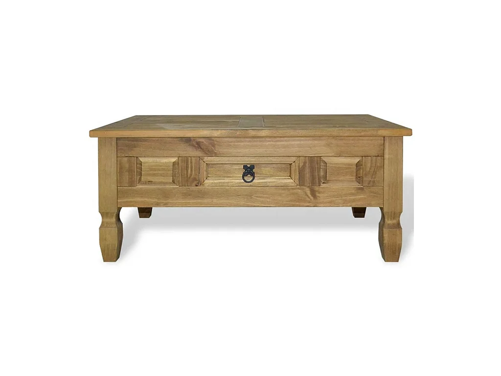 Table basse pin massif naturel Mexica