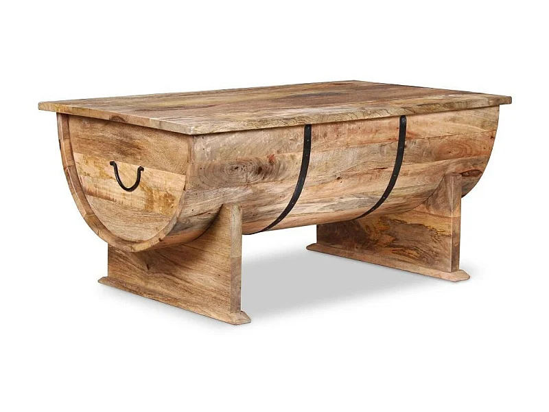Table Basse bois de manguier avec rangement Induka