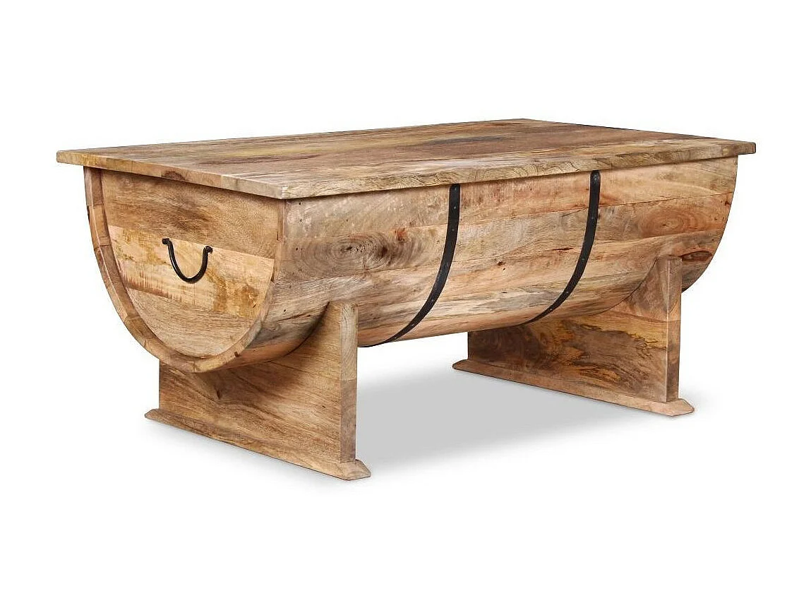 Table Basse bois de manguier avec rangement Induka
