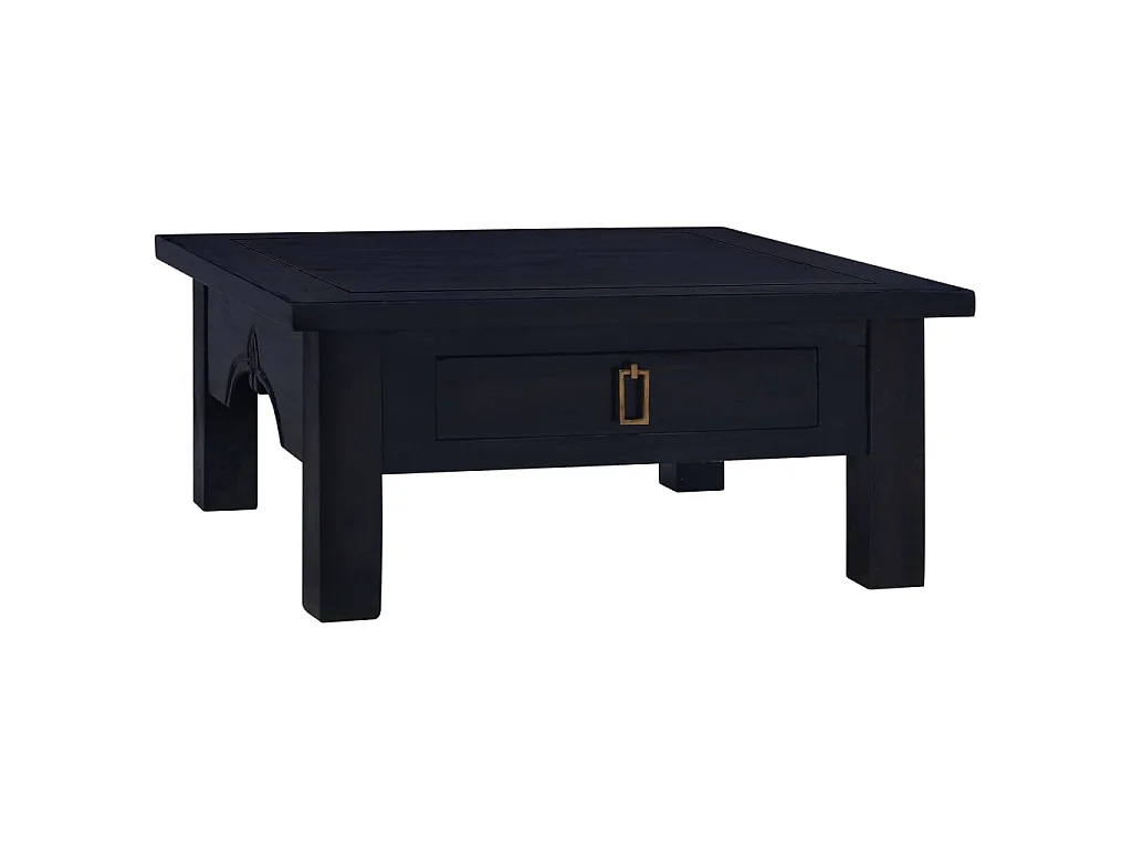Table basse Café noir clair 68x68x30 Bois d'acajou massif