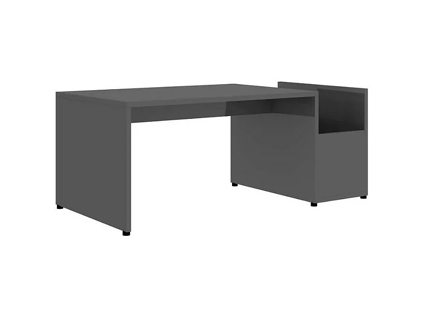 Salontafel 90x45x35 cm spaanplaat hoogglans grijs