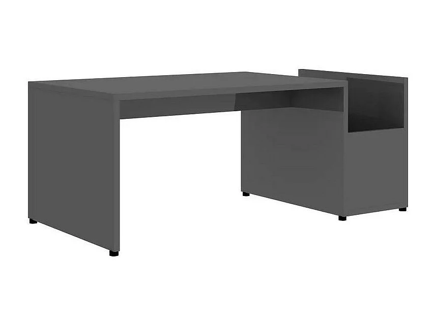 Salontafel 90x45x35 cm spaanplaat hoogglans grijs