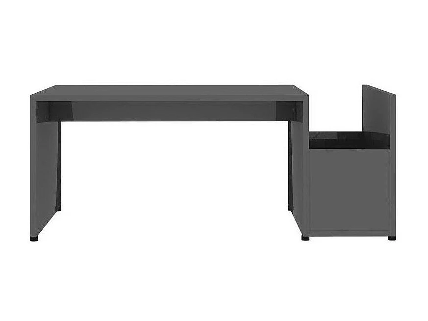 Salontafel 90x45x35 cm spaanplaat hoogglans grijs