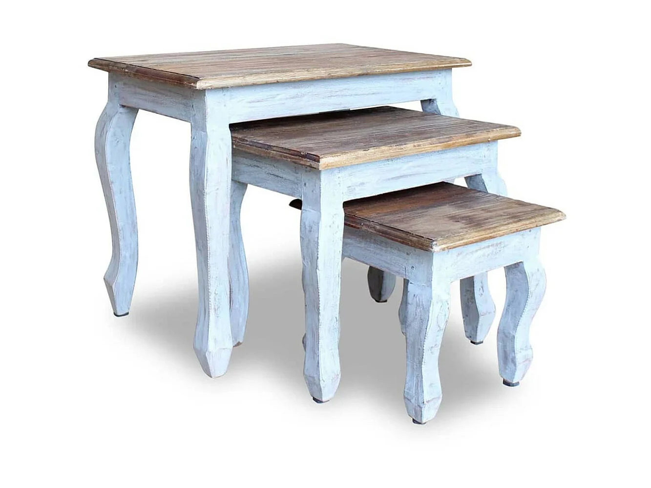 Ensemble de tables gigognes 3 pcs Bois de récupération massif