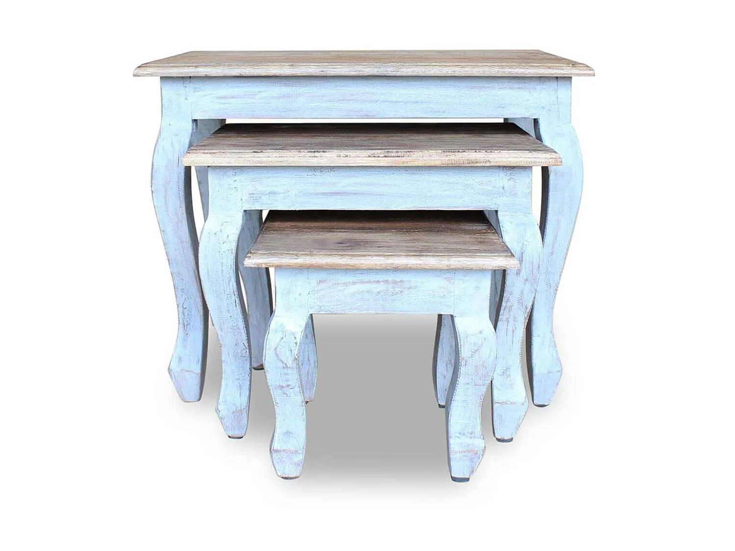 Ensemble de tables gigognes 3 pcs Bois de récupération massif