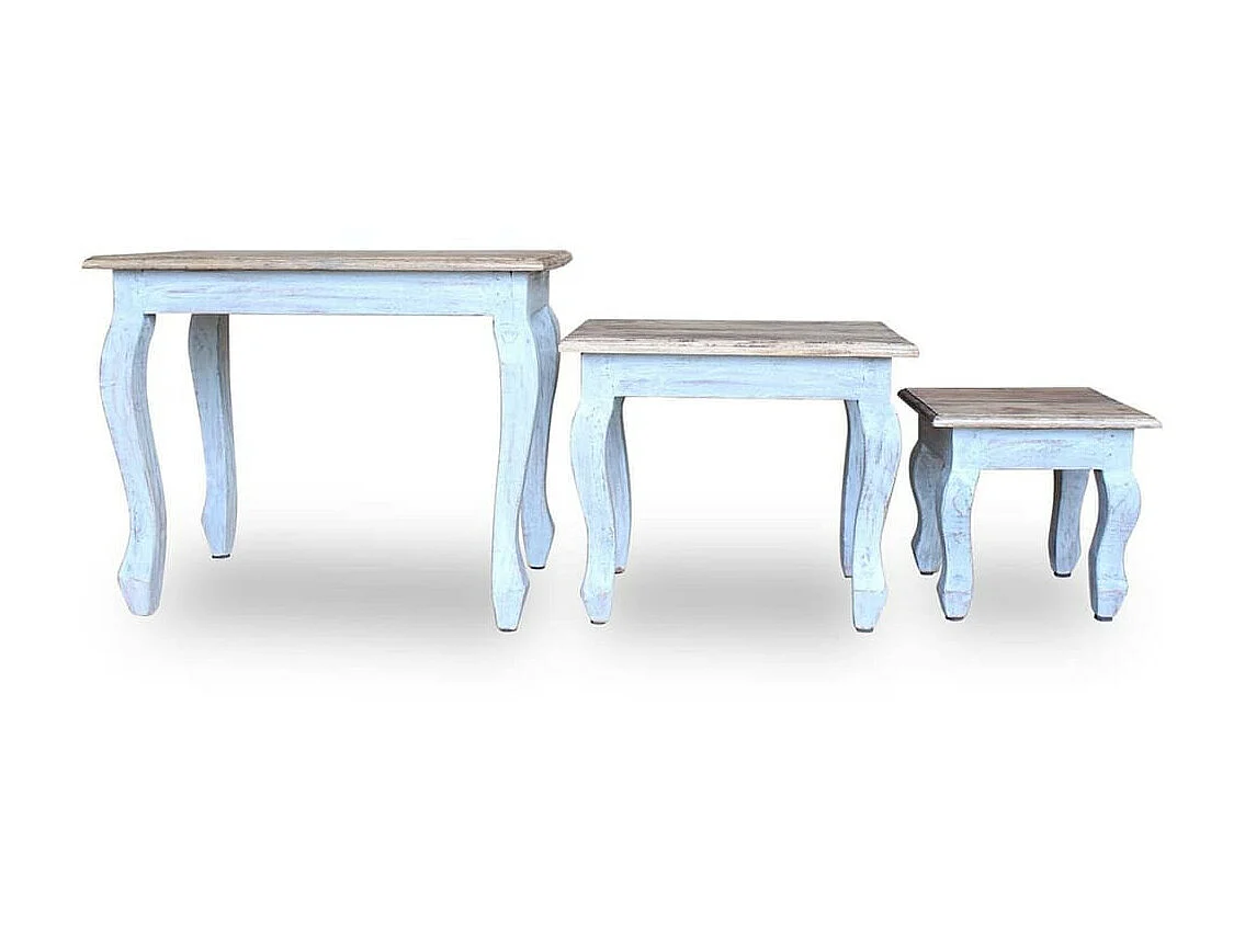 Ensemble de tables gigognes 3 pcs Bois de récupération massif