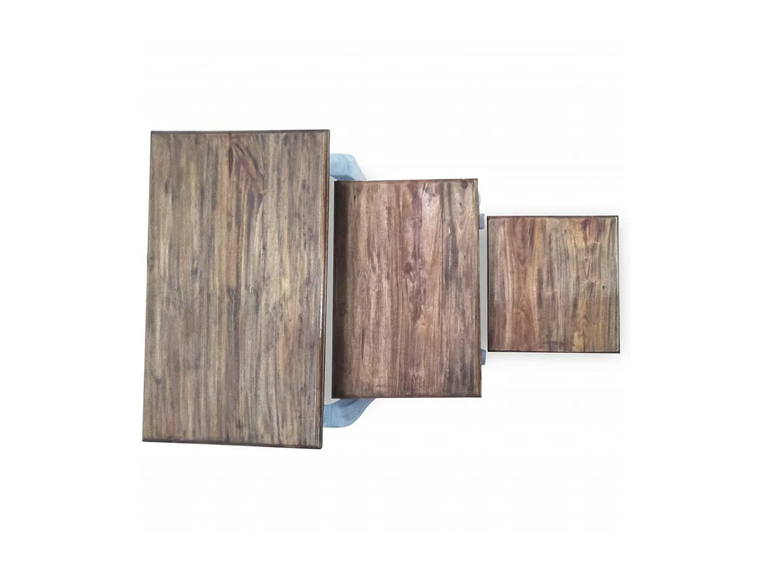 Ensemble de tables gigognes 3 pcs Bois de récupération massif