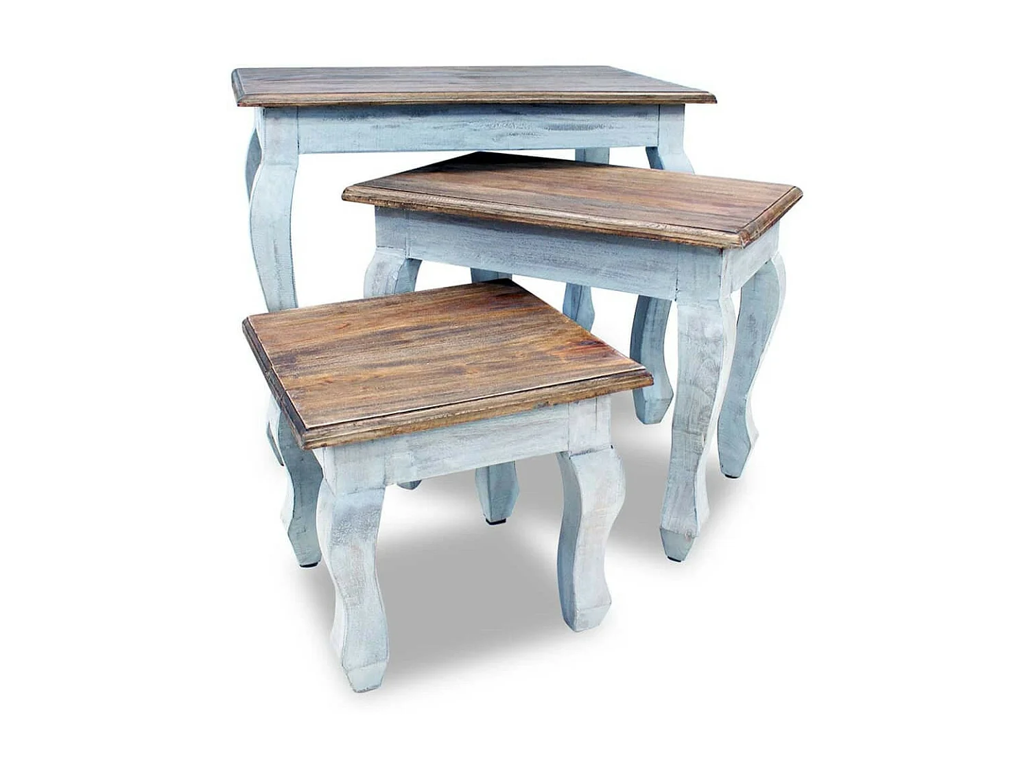 Ensemble de tables gigognes 3 pcs Bois de récupération massif