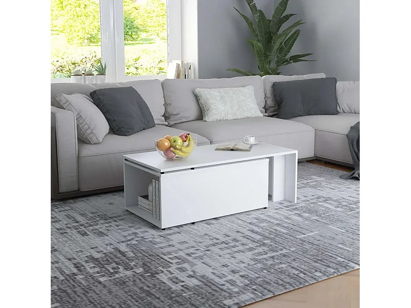 Table basse modulable bois blanc Etif