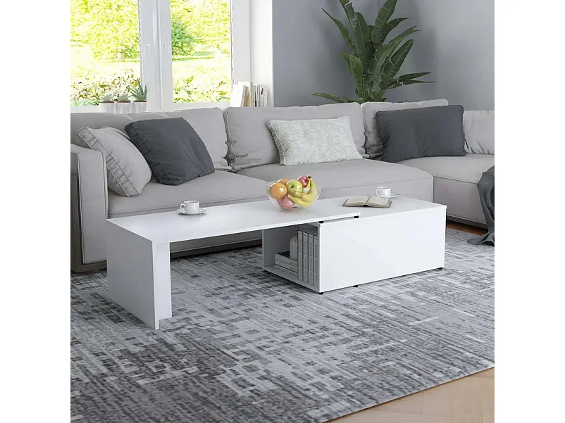 Table basse modulable bois blanc Etif