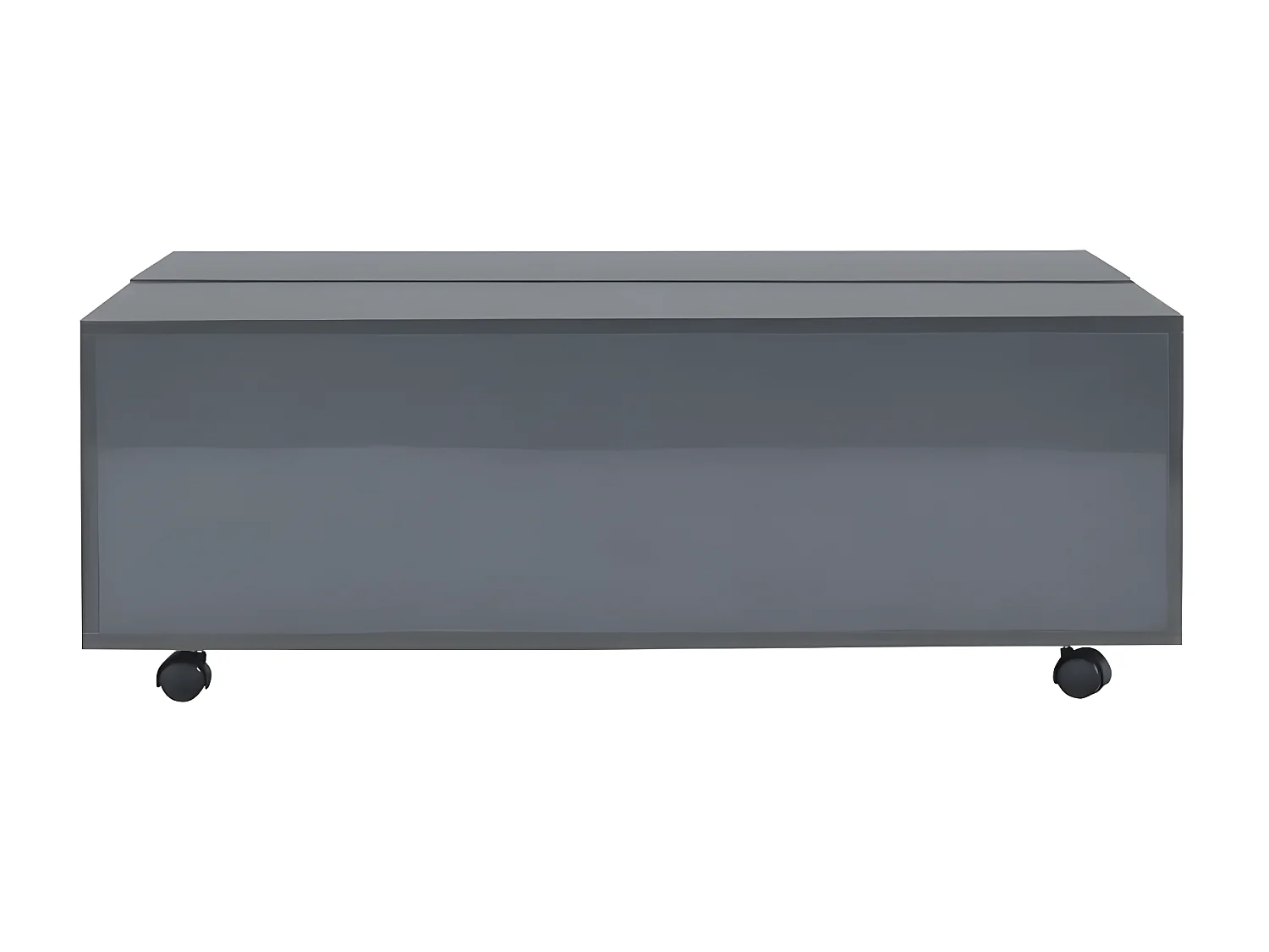 Table basse carrée à roulettes bois gris brillant Bella L 100