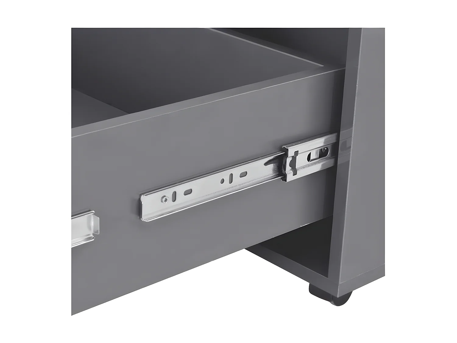 Table basse carrée à roulettes bois gris brillant Bella L 100