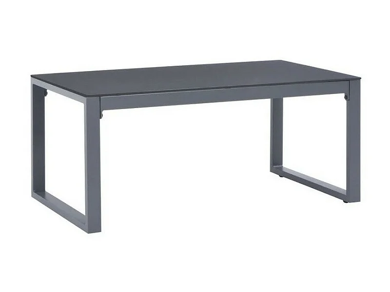 Table basse rectangulaire verre et métal gris Legix