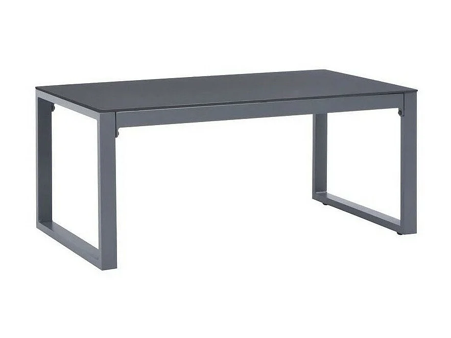 Table basse rectangulaire verre et métal gris Legix