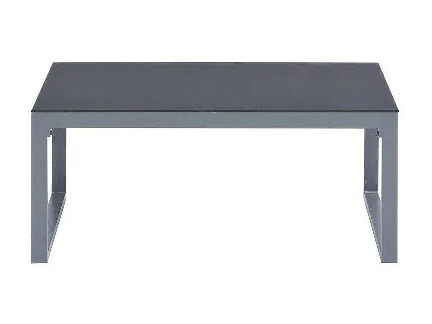 Table basse rectangulaire verre et métal gris Legix